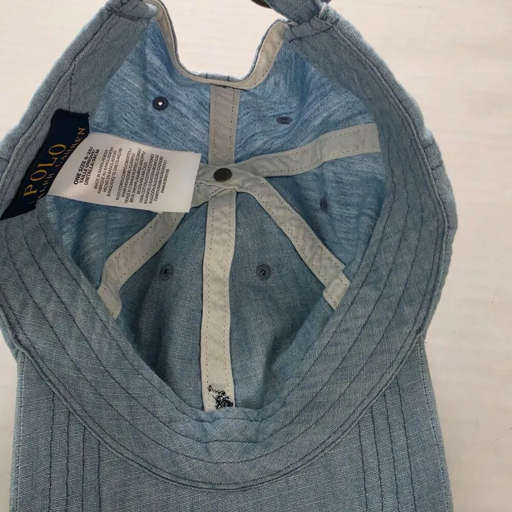 Polo Ralph Lauren Toddler Kids Baseball Cap Unisex Chambray One Size 8-20